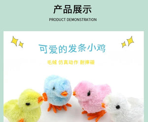 Cartoon Wind-up Chicken Simulation Plush Jumping Chicken Nostalgia Toy Clockwork Toy Gift for Kid Gifts Children's Wind-up Toys