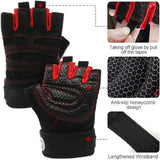 Workout Gloves for Men Women Weight Lifting Half Finger Glove with Wrist Wrap for Gym Sport Training Bicycle Motorcyclist Glove