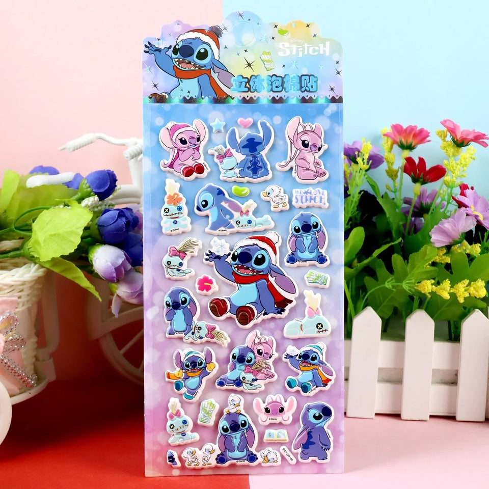 NEW Disney Anime Stitch Bubble stickers Stitch Children's cartoon 3d stickers kids Birthday party stereo stickers toys gifts