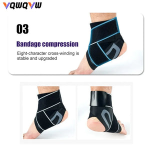 1Pair Ankle Brace Breathable Support Adjustable Ankle Stabilizer with Compression Wrap Support Suitable for Men & Women Sports