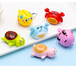 1pcs Wind Up Toys for Children Cute and Fun Crab Turtle Fish Baby Marine Animal Spinning Bike Kindergarten  Activity Small Gift