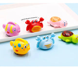 1pcs Wind Up Toys for Children Cute and Fun Crab Turtle Fish Baby Marine Animal Spinning Bike Kindergarten  Activity Small Gift