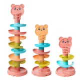 Baby Puzzle Track Turn Around  Track Rolling Ball Mental Sliding Ball Tower Education Assembling Toy Gift Stacking Toy for Kids