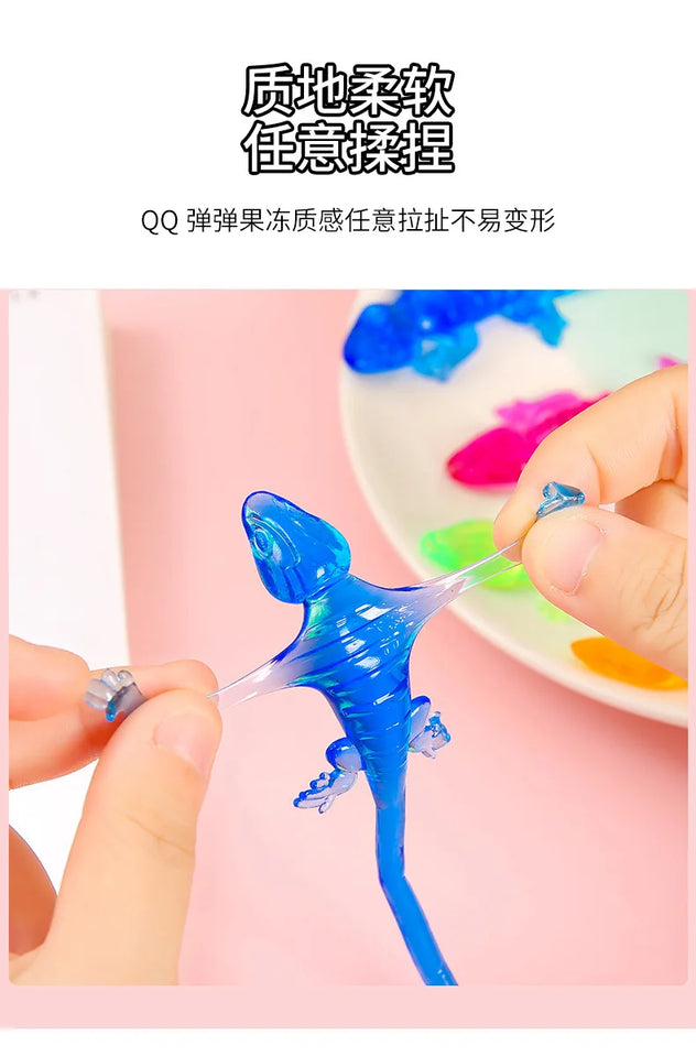 Cute Animal Gecko Sticky Stretchable Sticky Toys Kids Birthday Gifts Party Favors Guest Gifts School Goodie Filler