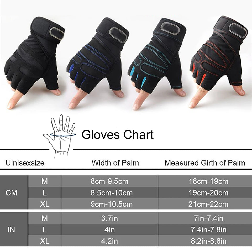 Gym Gloves For Sports Fitness Gym Weights Lifting Glove Body Building Training Exercise Sport Workout Glove For Men Women M/L/XL