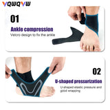 1Pair Ankle Brace Breathable Support Adjustable Ankle Stabilizer with Compression Wrap Support Suitable for Men & Women Sports