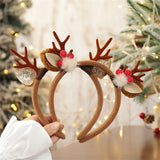 Christmas Hair Hoop Girls Plush Reindeer Antlers Deer Ear Christmas Party Cosplay Headbands Festival Hair Accessories Gifts