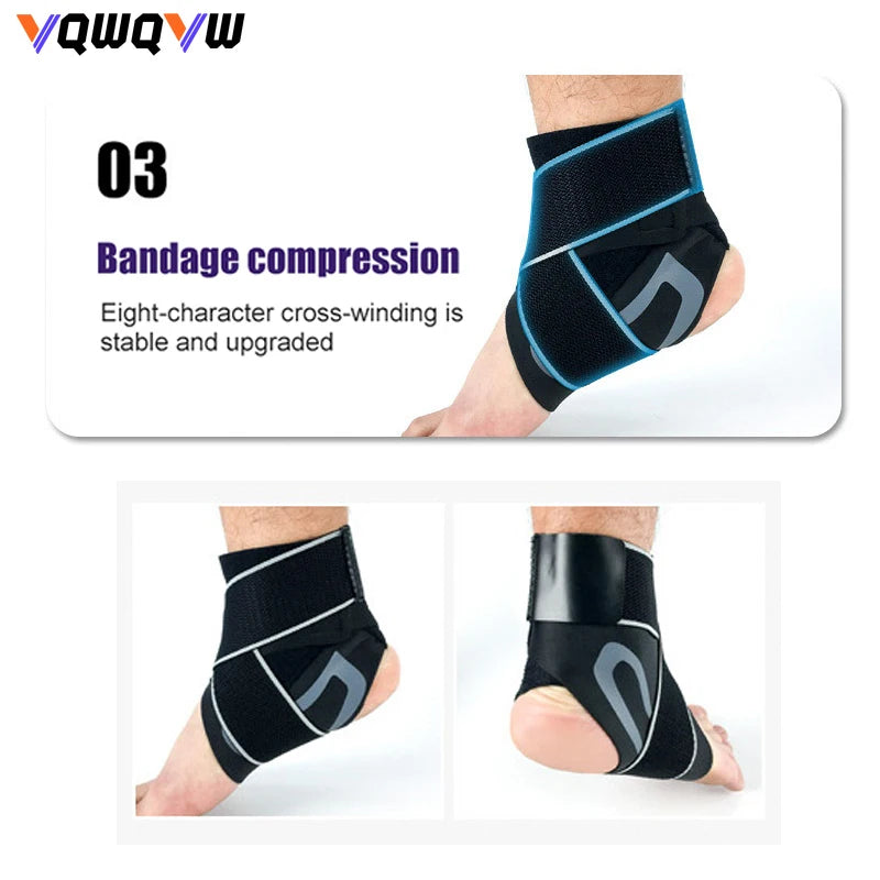 1Pair Ankle Brace Breathable Support Adjustable Ankle Stabilizer with Compression Wrap Support Suitable for Men & Women Sports