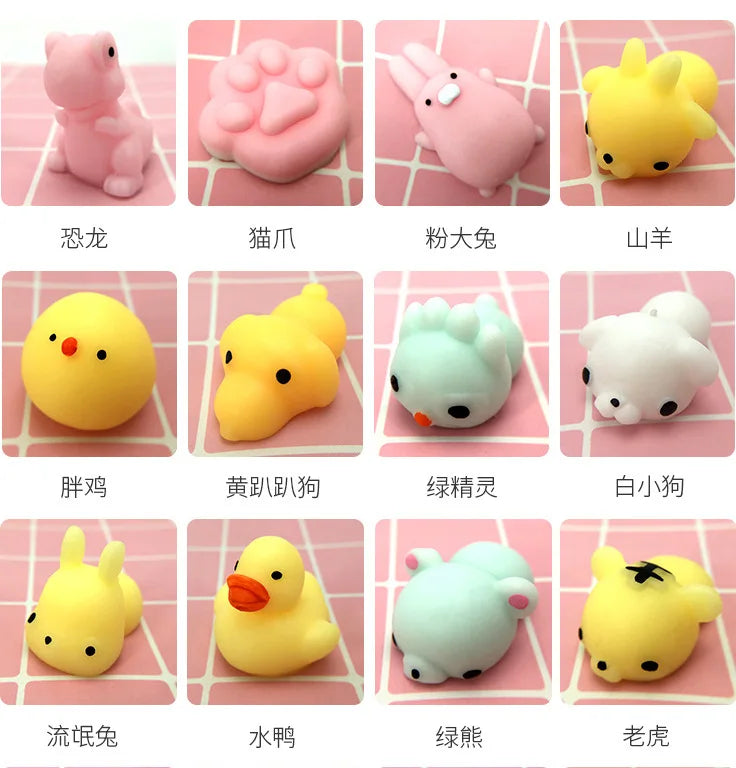 1/5pcs Mochi Squishies Toys Kids Antistress Ball Squeeze Party Favors Stress Relief Toy for Birthday Kawaii Cartoon Mini Toys