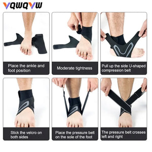 1Pair Ankle Brace Breathable Support Adjustable Ankle Stabilizer with Compression Wrap Support Suitable for Men & Women Sports