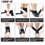 1Pair Ankle Brace Breathable Support Adjustable Ankle Stabilizer with Compression Wrap Support Suitable for Men & Women Sports