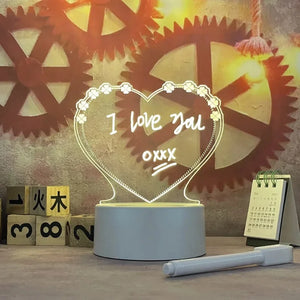 LED Night Light Note Board Message Board With Pen USB Power Decor Night Lamp Gift For Children Girlfriend Decorative Night Lamp