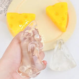 New Cute Transparent Cube Cheese Soft Toy Mochi Dessert Squeeze Party To Sensory Squeeze Pinching Silky Toy Simulation Toy Gift