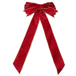 1pc 60CM Christmas Bow Wire Trimmed Flannelette Retro Ribbon Bow-Knot Pendant Christmas Decoration Supplies 4 Color Optional