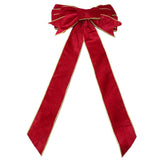 1pc 60CM Christmas Bow Wire Trimmed Flannelette Retro Ribbon Bow-Knot Pendant Christmas Decoration Supplies 4 Color Optional