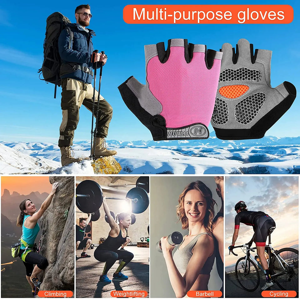 Gym Dumbbell Gloves Men Women Weightlifting Fitness Sport Training Exercise Gloves Non Slip Breathable Half Finger Cycling Glove