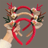 Christmas Hair Hoop Girls Plush Reindeer Antlers Deer Ear Christmas Party Cosplay Headbands Festival Hair Accessories Gifts